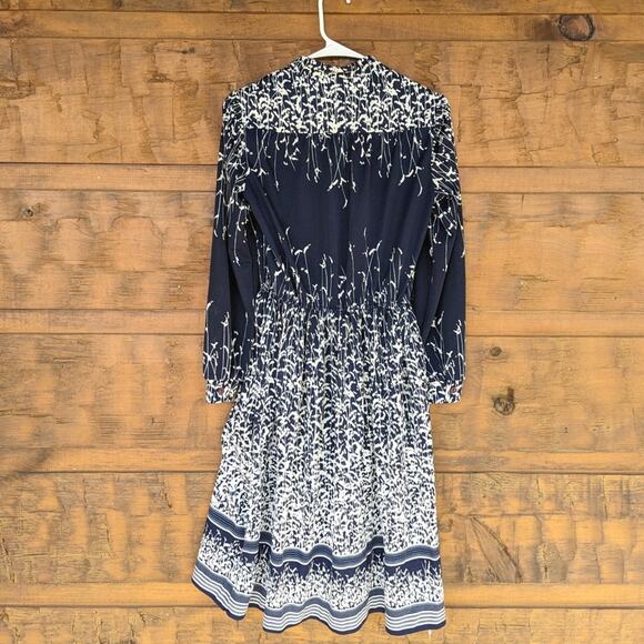 Vintage Murray Meisner Dress Women's Size Small Navy Floral Ombre - Picture 5 of 7